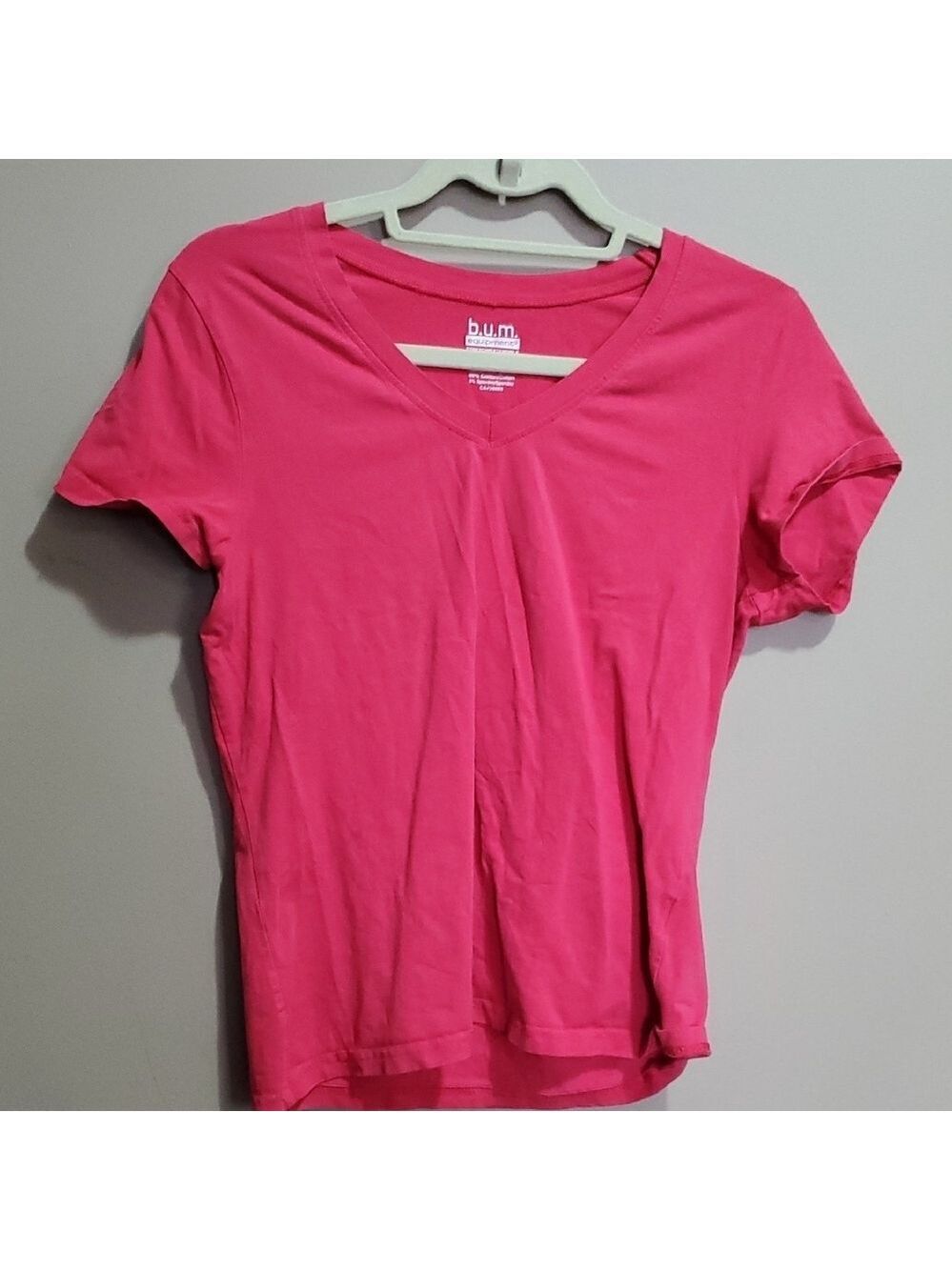 Bum Equipment Pink Fitted Cuffed Sleeve T-Shirt Size Large